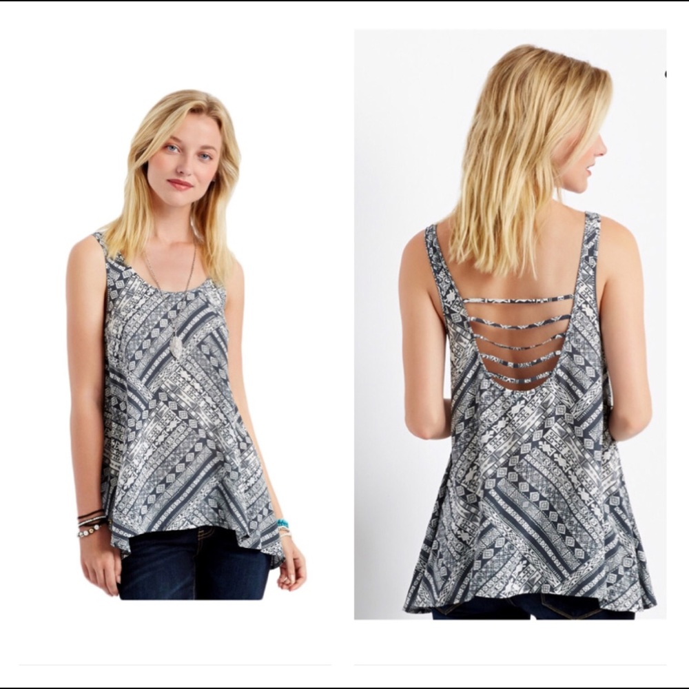 Aeropostale grey and off white tank NWT